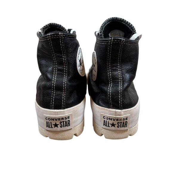 Converse Leather All Star Lugged Black Platform Sneakers - Picture 3 of 9